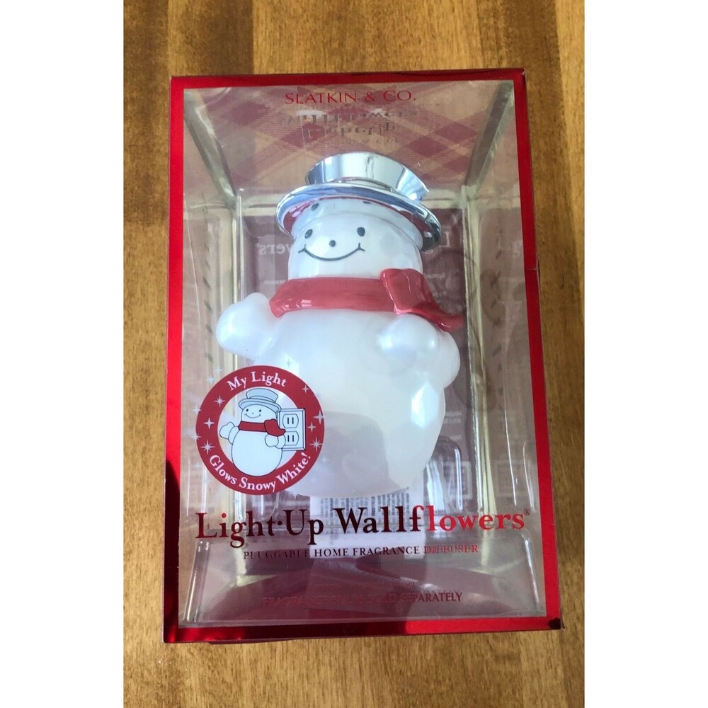 Slatkin & Co. Light-up Wallflowers Snowman Cover with 1 Fragrance Bulb NEW
